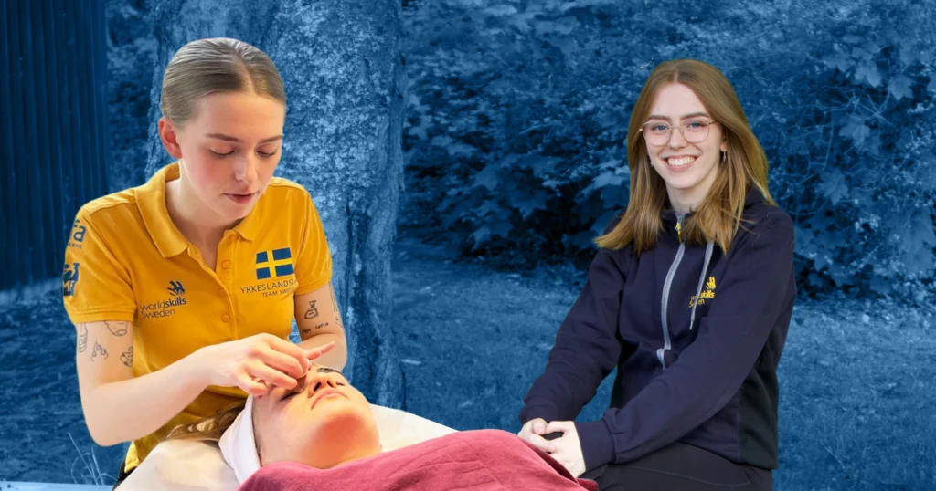 Stephanie Johansson tävlar som hudterapeut på Yrkes-EM 2025